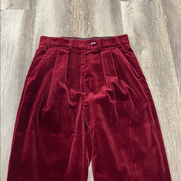 The Kooples Women's Velvet Carrot Pants Burgundy color size 34 France US size 2 - Picture 2 of 16